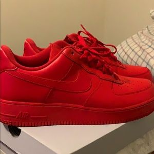 All Red Air Force 1 low top